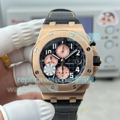 OMF Swiss Audemars Piguet Royal Oak Offshore 3126 Rose Gold Leather Strap Replica Watch 